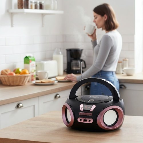 CD-MP3 boombox | USB | FM radio | AUX | Austiņu ligzda