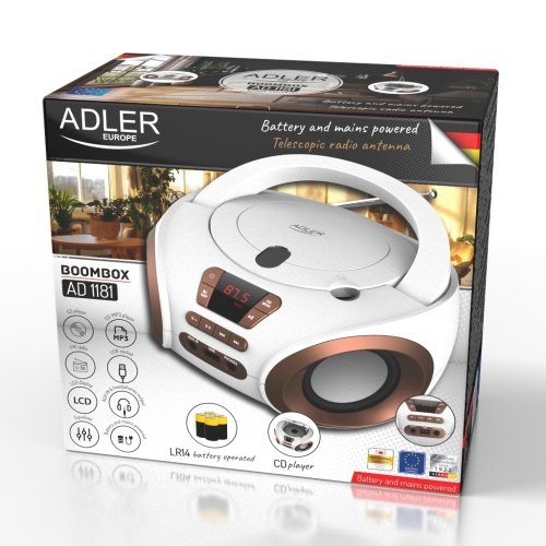 CD-MP3 boombox | USB | FM radio | AUX | Austiņu ligzda