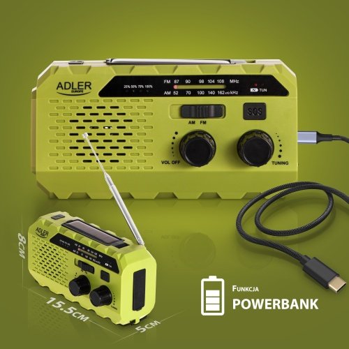 Ar kloķa piedziņu darbināms radio