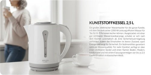 Adler tējkanna plastmasas 2,5 L