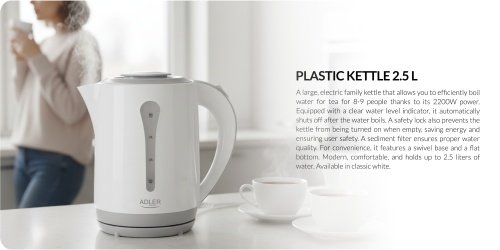 Adler tējkanna plastmasas 2,5 L