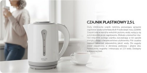 Adler tējkanna plastmasas 2,5 L