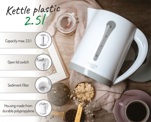 Adler tējkanna plastmasas 2,5 L