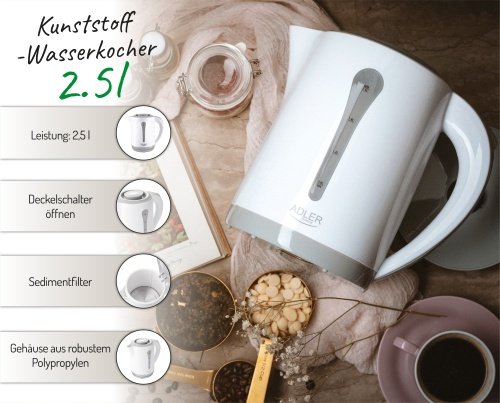 Adler tējkanna plastmasas 2,5 L