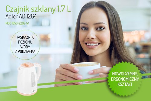 Adler tējkanna plastmasas 1,7 L
