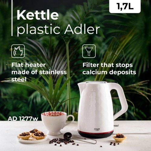 Adler tējkanna plastmasas 1,7 L