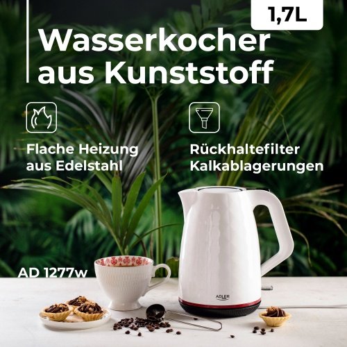 Adler tējkanna plastmasas 1,7 L