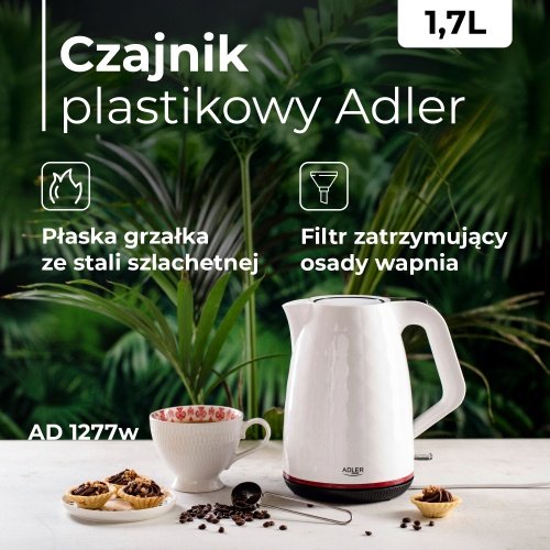 Adler tējkanna plastmasas 1,7 L