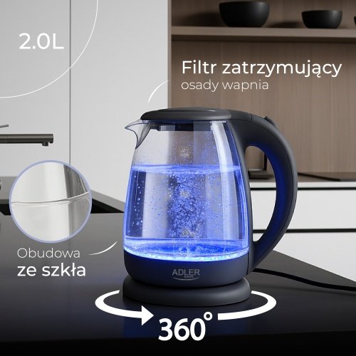 Tējkanna stikla 2,0 L