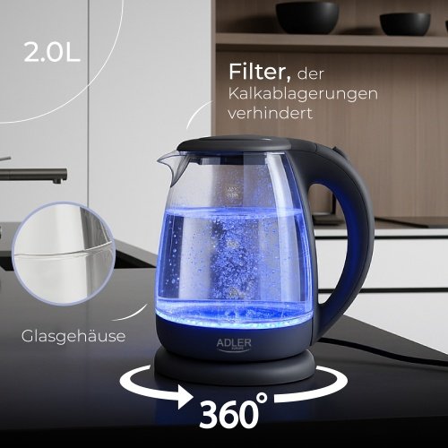 Tējkanna stikla 2,0 L
