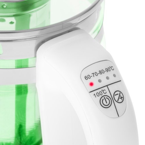 Tējkanna stikla 1,5 l - ar temperatūras vadība un tea infuser