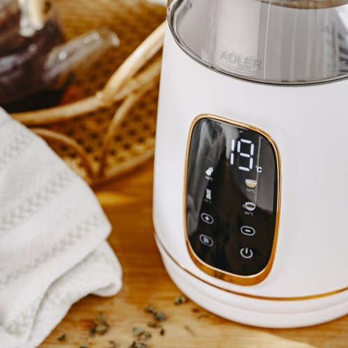 Elektriskā stikla tējkanna ar LED displeju & temperatūras regulēšanu 1,7L