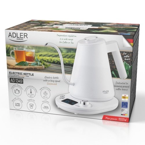 Adler elektriskā tējkanna ar garu snīpi 1,0 l