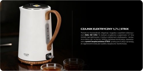 Elektriskā tējkanna 1,7 L | STRIX drošības sistēma | automātiska izslēgšanās