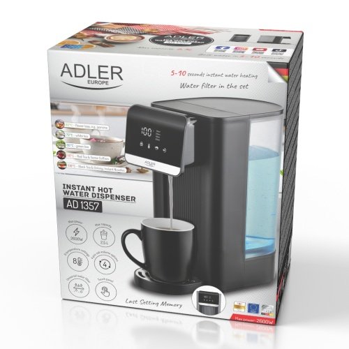 Ūdens sildītājs-dozators 2.5 L, ar skārienjūtīgu paneli, 8 temperatūru režīmi, 4 tilpuma režīmi, LED displejs