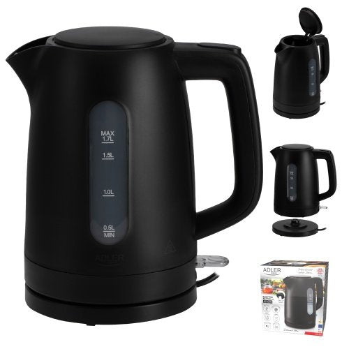 Adler tējkanna plastmasas 1,7 L melna | Strix