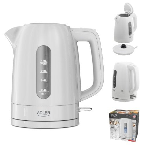 Adler tējkanna plastmasas 1,0 L, balta