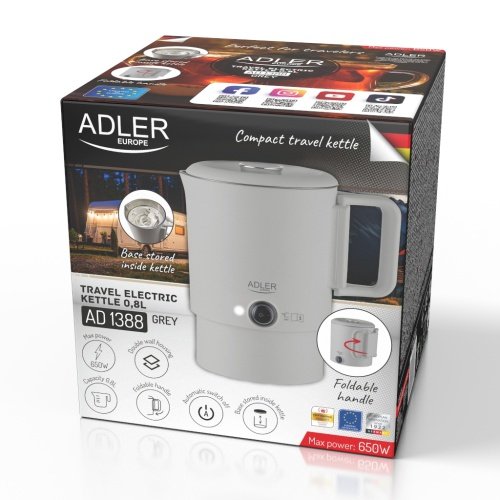 Adler elektriskā tējkanna ceļojumu 0,8L