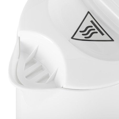 Elektriskais plastmasas tējkannas 1,0 l, 1200 W, ūdens līmeņa rādītājs, automātiskā izslēgšanās, aizsardzība pret vārīšanu bez ūdens, stabila pamatne, balta