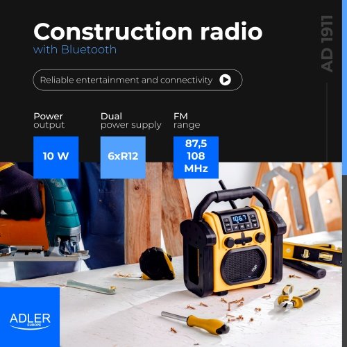 Būvniecības radio ar Bluetooth