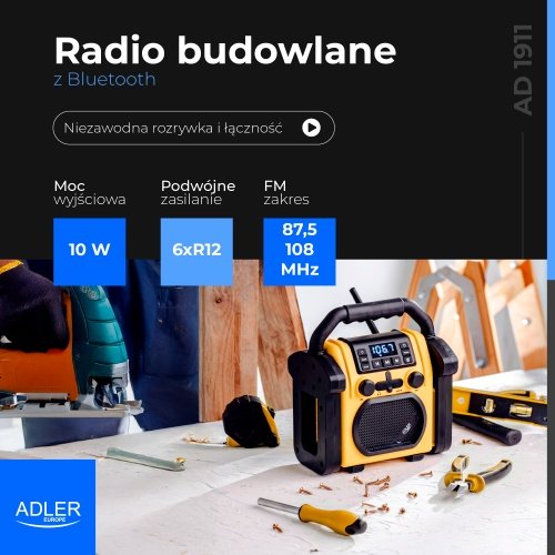 Būvniecības radio ar Bluetooth