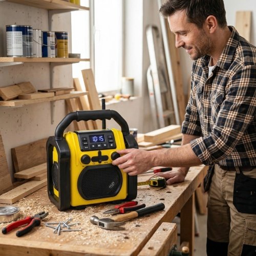 Būvniecības radio ar Bluetooth