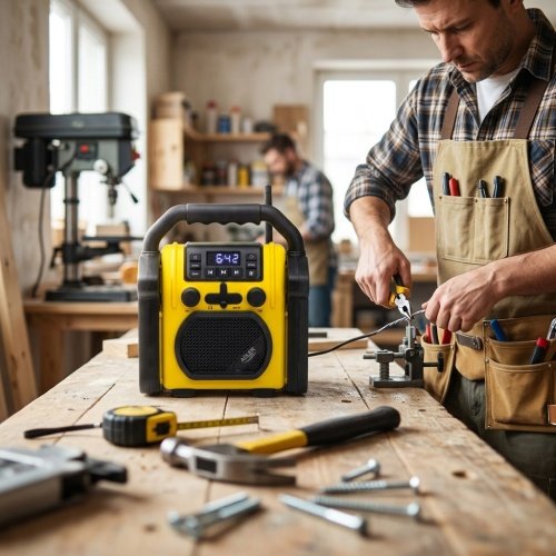 Būvniecības radio ar Bluetooth