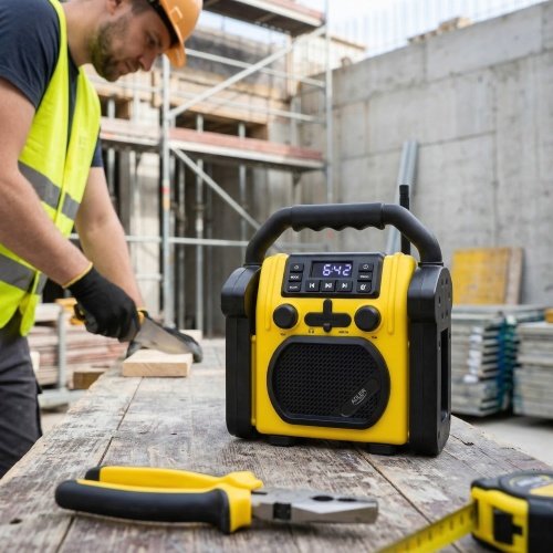 Būvniecības radio ar Bluetooth