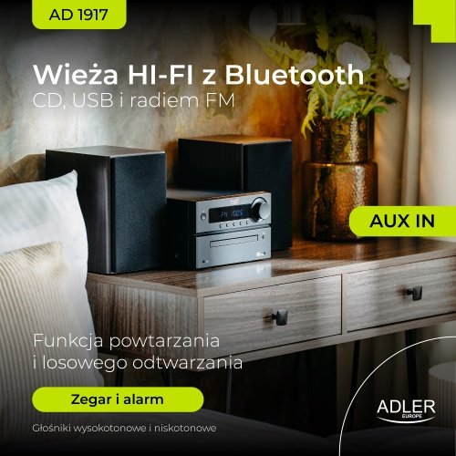 Mini Hi-Fi stereo sistēma ar Bluetooth, CD, USB un FM radio