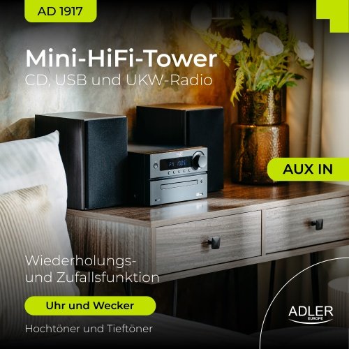 Mini Hi-Fi stereo sistēma ar Bluetooth, CD, USB un FM radio