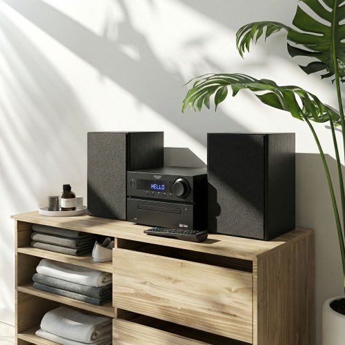 Mini Hi-Fi stereo sistēma ar Bluetooth, CD, USB un FM radio
