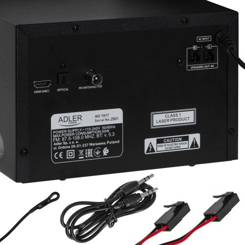 Mini Hi-Fi stereo sistēma ar Bluetooth, CD, USB un FM radio