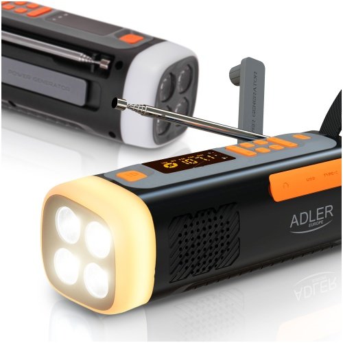 Avārijas radio ar saules uzlādi | Bluetooth 5.0 | 4 W LED lukturis | 4500 mAh ārējais akumulators