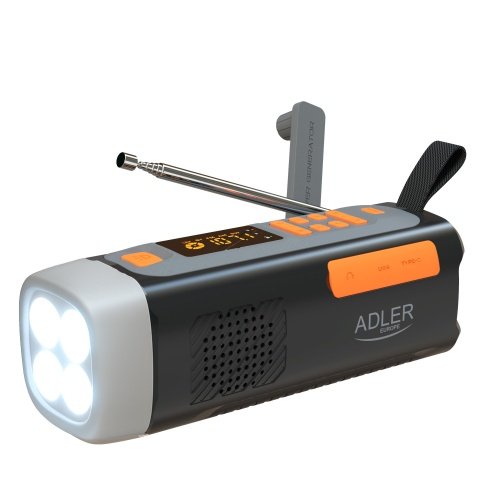 Avārijas radio ar saules uzlādi | Bluetooth 5.0 | 4 W LED lukturis | 4500 mAh ārējais akumulators