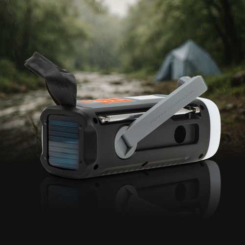 Avārijas radio ar saules uzlādi | Bluetooth 5.0 | 4 W LED lukturis | 4500 mAh ārējais akumulators