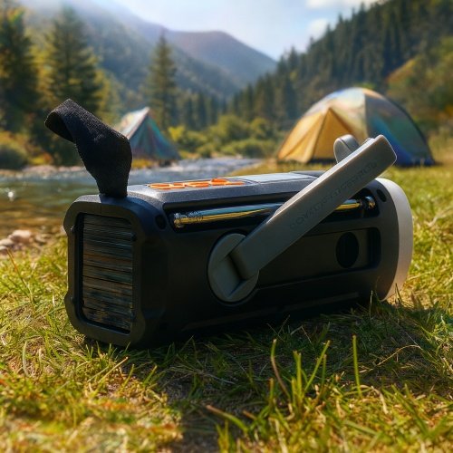 Avārijas radio ar saules uzlādi | Bluetooth 5.0 | 4 W LED lukturis | 4500 mAh ārējais akumulators