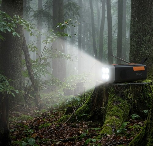 Avārijas radio ar saules uzlādi | Bluetooth 5.0 | 4 W LED lukturis | 4500 mAh ārējais akumulators
