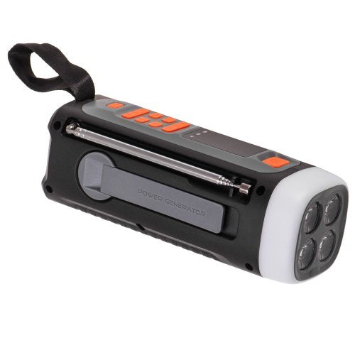 Avārijas radio ar saules uzlādi | Bluetooth 5.0 | 4 W LED lukturis | 4500 mAh ārējais akumulators