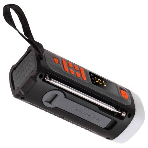 Avārijas radio ar saules uzlādi | Bluetooth 5.0 | 4 W LED lukturis | 4500 mAh ārējais akumulators