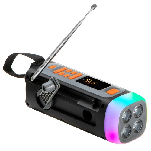 Avārijas radio ar saules uzlādi | Bluetooth 5.0 | 4 W LED lukturis | 4500 mAh ārējais akumulators