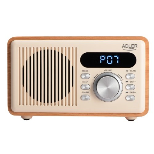 Modinātājs ar radio, Bluetooth 5.3, FM radio, modinātāju, MP3 atskaņotāju ar USB un TF karti, LED displeju, 1200 mAh akumulatoru, USB-C, 3,5 mm austiņu ligzdu,