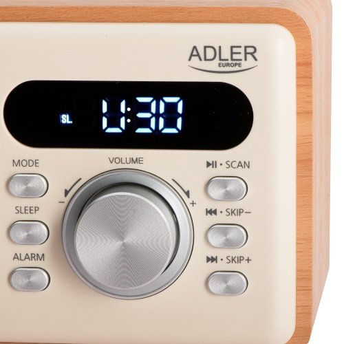 Modinātājs ar radio, Bluetooth 5.3, FM radio, modinātāju, MP3 atskaņotāju ar USB un TF karti, LED displeju, 1200 mAh akumulatoru, USB-C, 3,5 mm austiņu ligzdu,