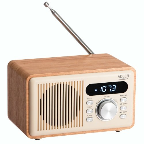 Modinātājs ar radio, Bluetooth 5.3, FM radio, modinātāju, MP3 atskaņotāju ar USB un TF karti, LED displeju, 1200 mAh akumulatoru, USB-C, 3,5 mm austiņu ligzdu,