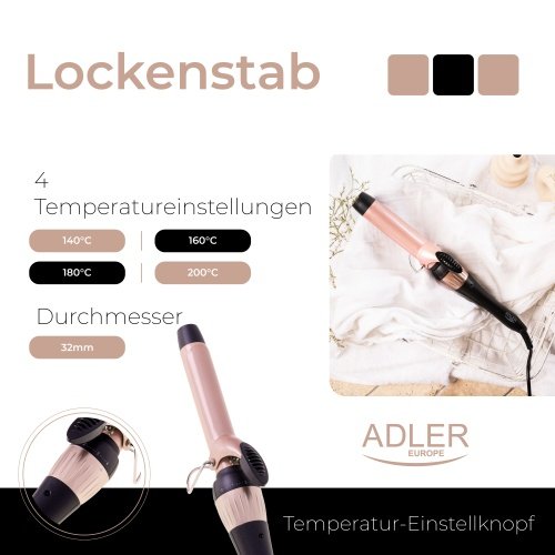 Adler matu veidotājs - 32mm - temperatūras vadība