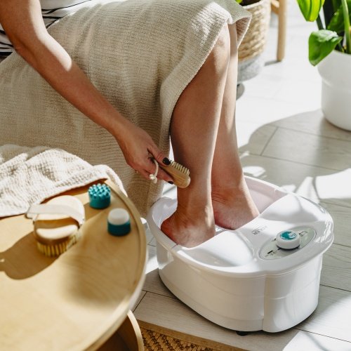 Kāju Spa masētājs | Burbuļu, vibrācijas - sausā masāža | infrasarkans sildītājs | 4 ruļļi + 3 uzlikas