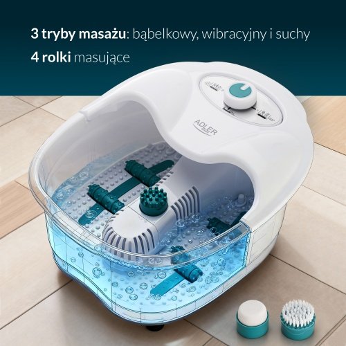 Kāju Spa masētājs | Burbuļu, vibrācijas - sausā masāža | infrasarkans sildītājs | 4 ruļļi + 3 uzlikas