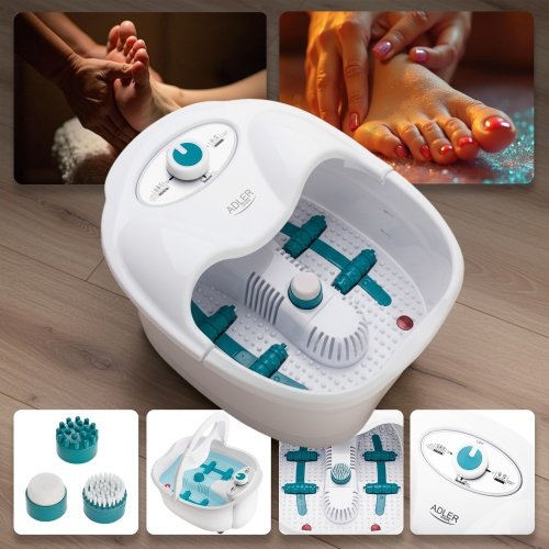 Kāju Spa masētājs | Burbuļu, vibrācijas - sausā masāža | infrasarkans sildītājs | 4 ruļļi + 3 uzlikas