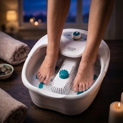 Kāju Spa masētājs | Burbuļu, vibrācijas - sausā masāža | infrasarkans sildītājs | 4 ruļļi + 3 uzlikas
