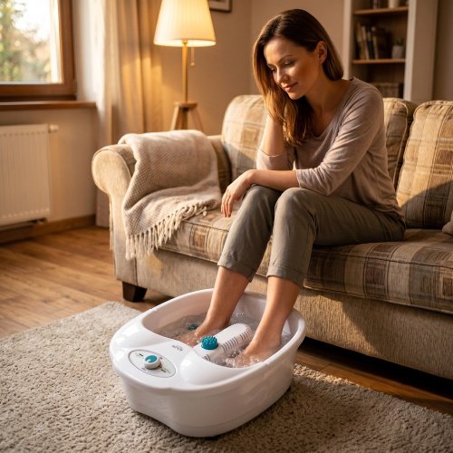 Kāju Spa masētājs | Burbuļu, vibrācijas - sausā masāža | infrasarkans sildītājs | 4 ruļļi + 3 uzlikas