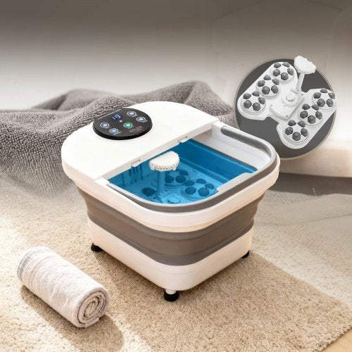 Salokāms kāju spa ar mehānisko masāžu, ūdens sildīšanu un LED vadību
